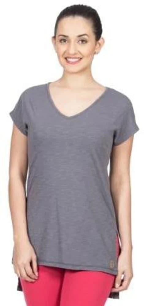 VRTYA Casual Short Sleeve Solid Women's Grey Top