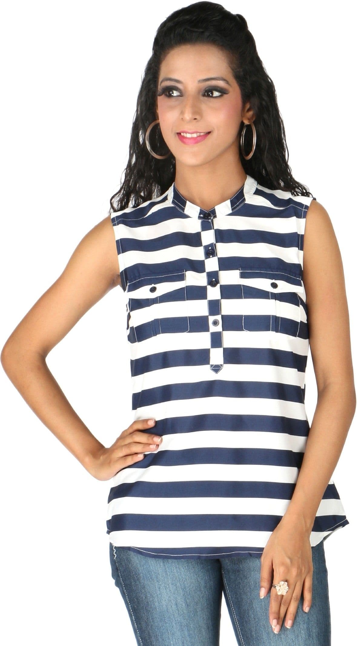Life by Shoppers Stop Casual Sleeveless Solid Women's Top view 3