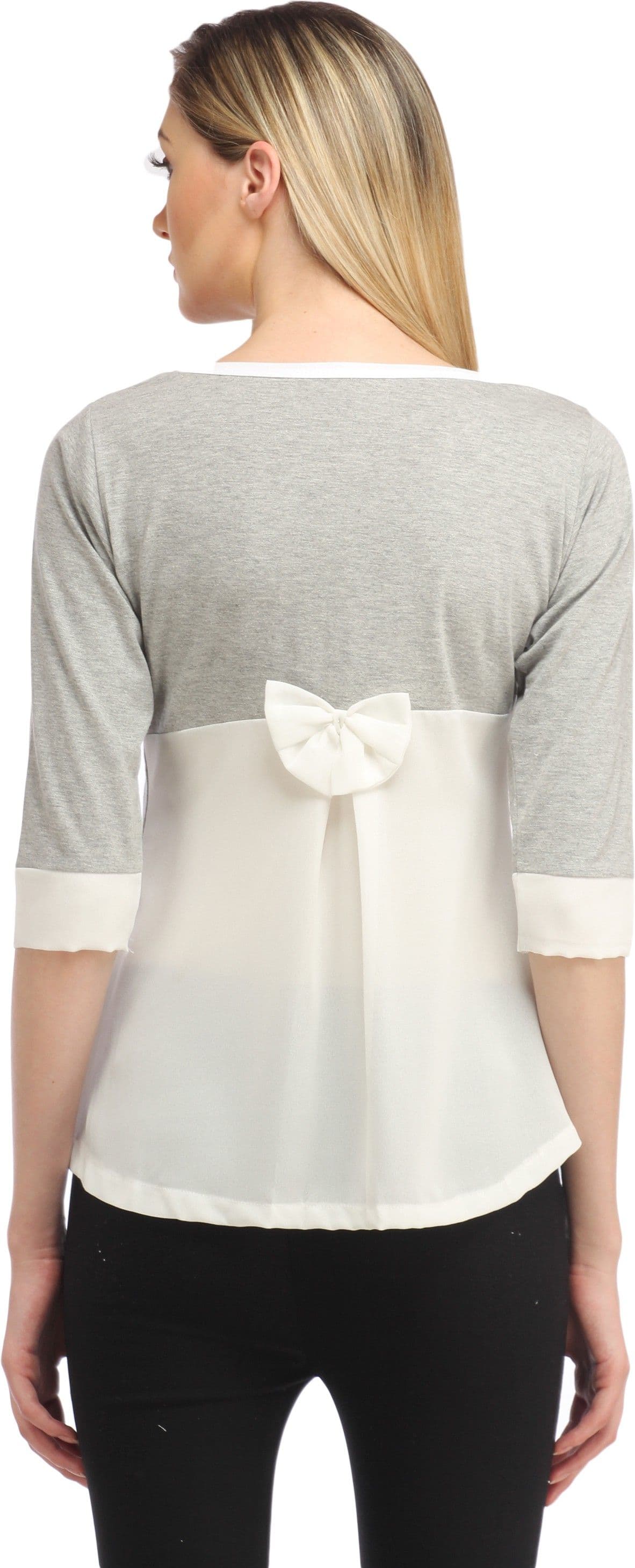 Cation Casual 3/4 Sleeve Solid Women's Top view 3