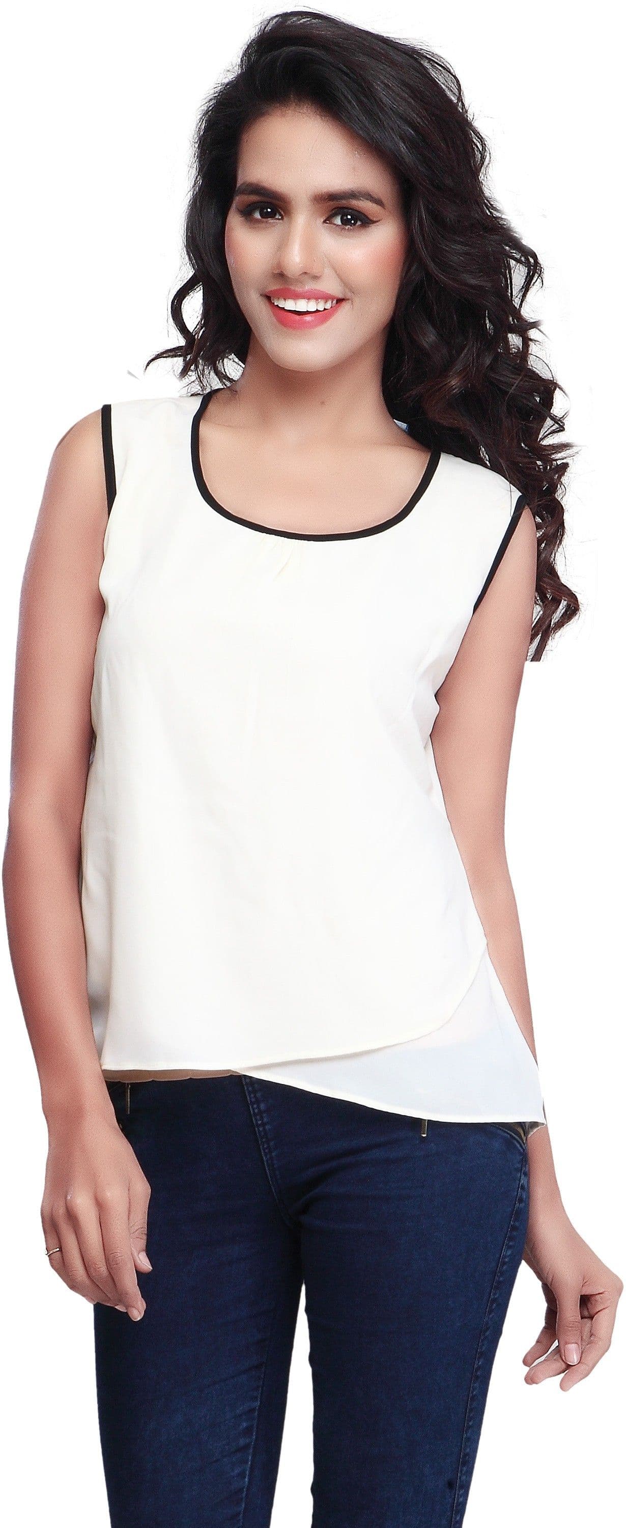 SFDS Casual, Formal, Party Sleeveless Self Design Women's Top