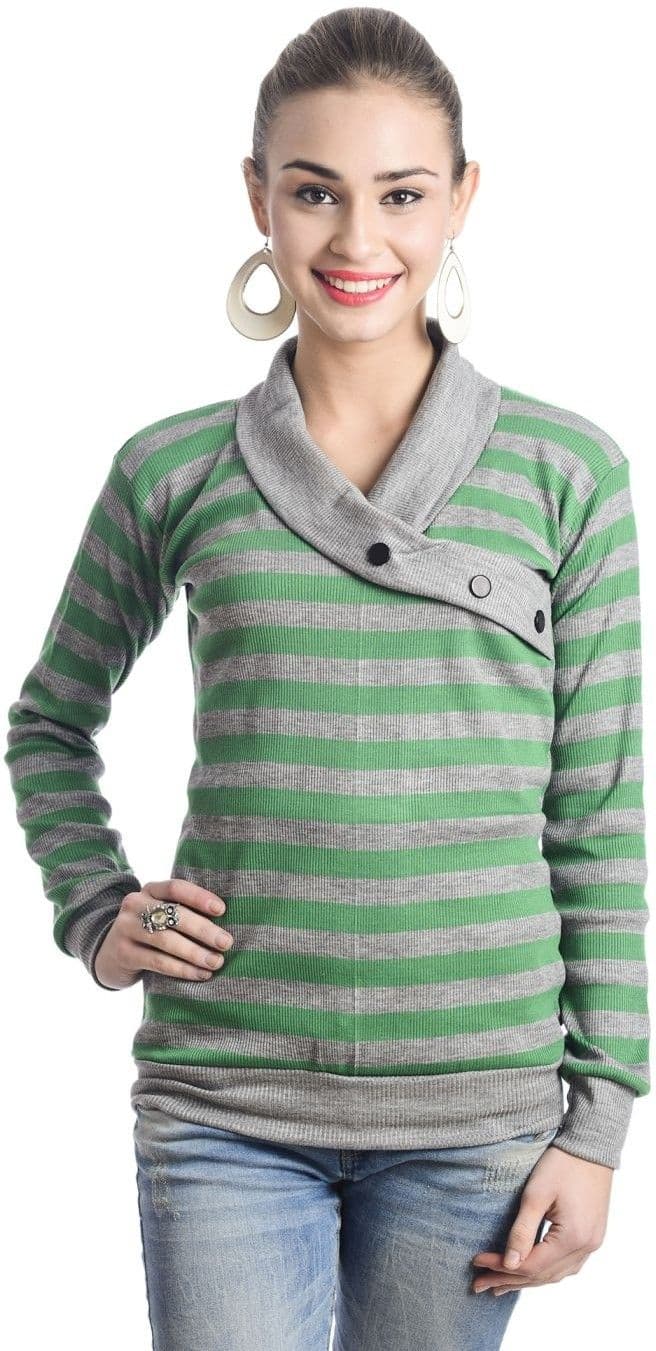 TeeMoods Casual Full Sleeve Striped Women's Top view 2