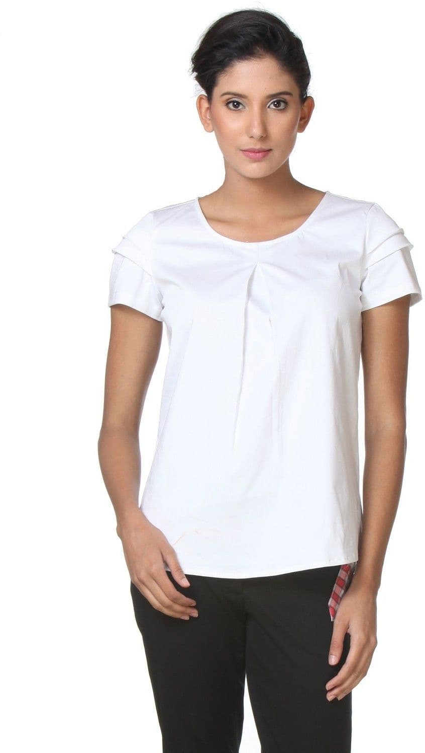 Kaaryah Formal Short Sleeve Solid Women's Top