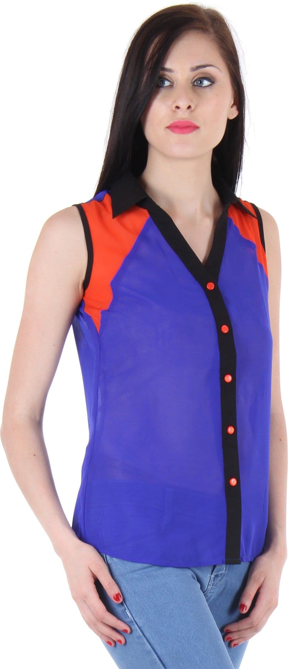 BONHEUR Casual Sleeveless Solid Women's Top view 4