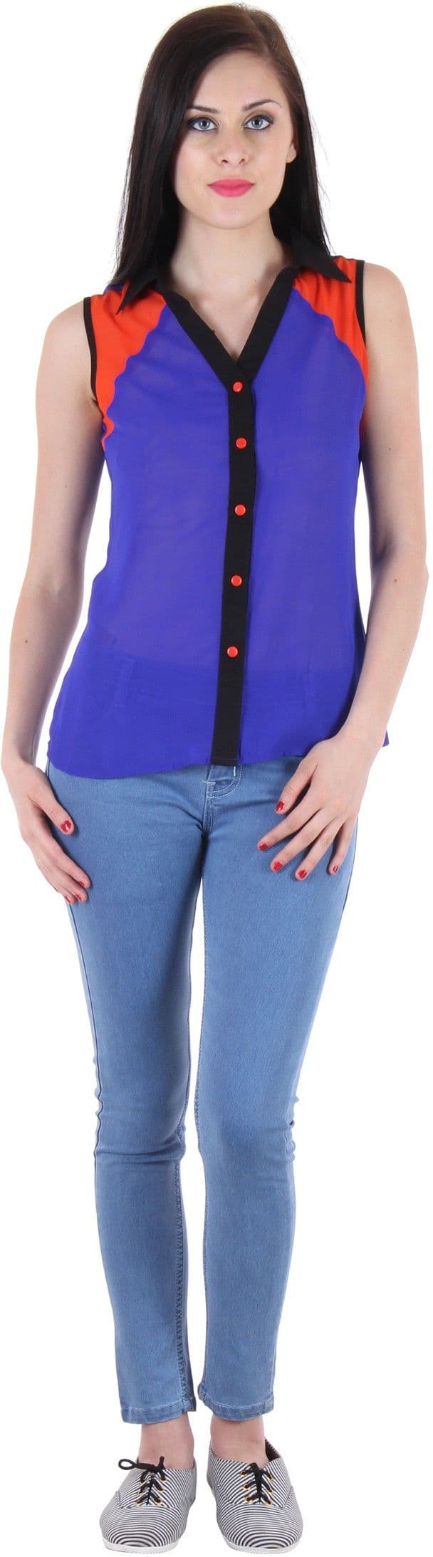BONHEUR Casual Sleeveless Solid Women's Top view 3