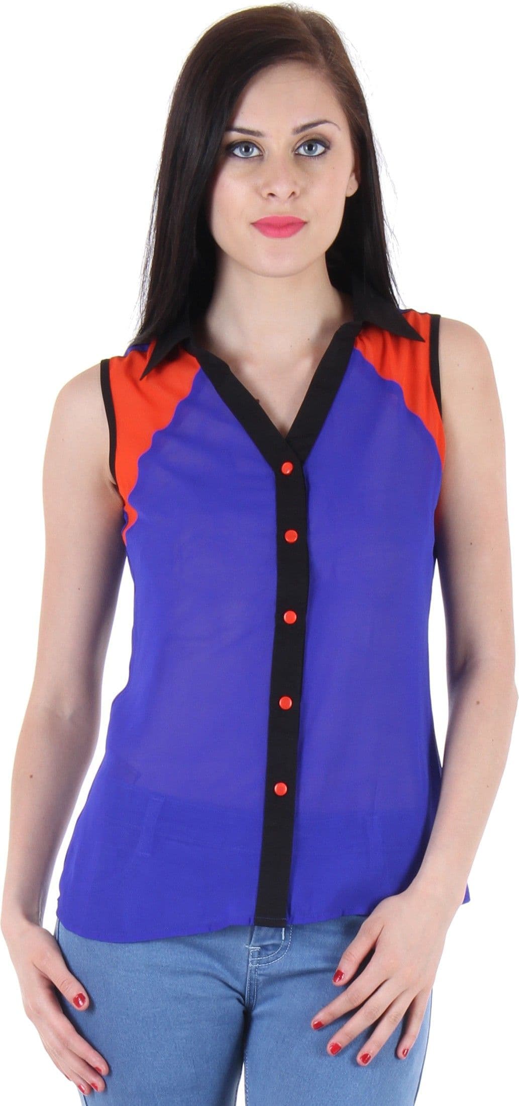 BONHEUR Casual Sleeveless Solid Women's Top view 2