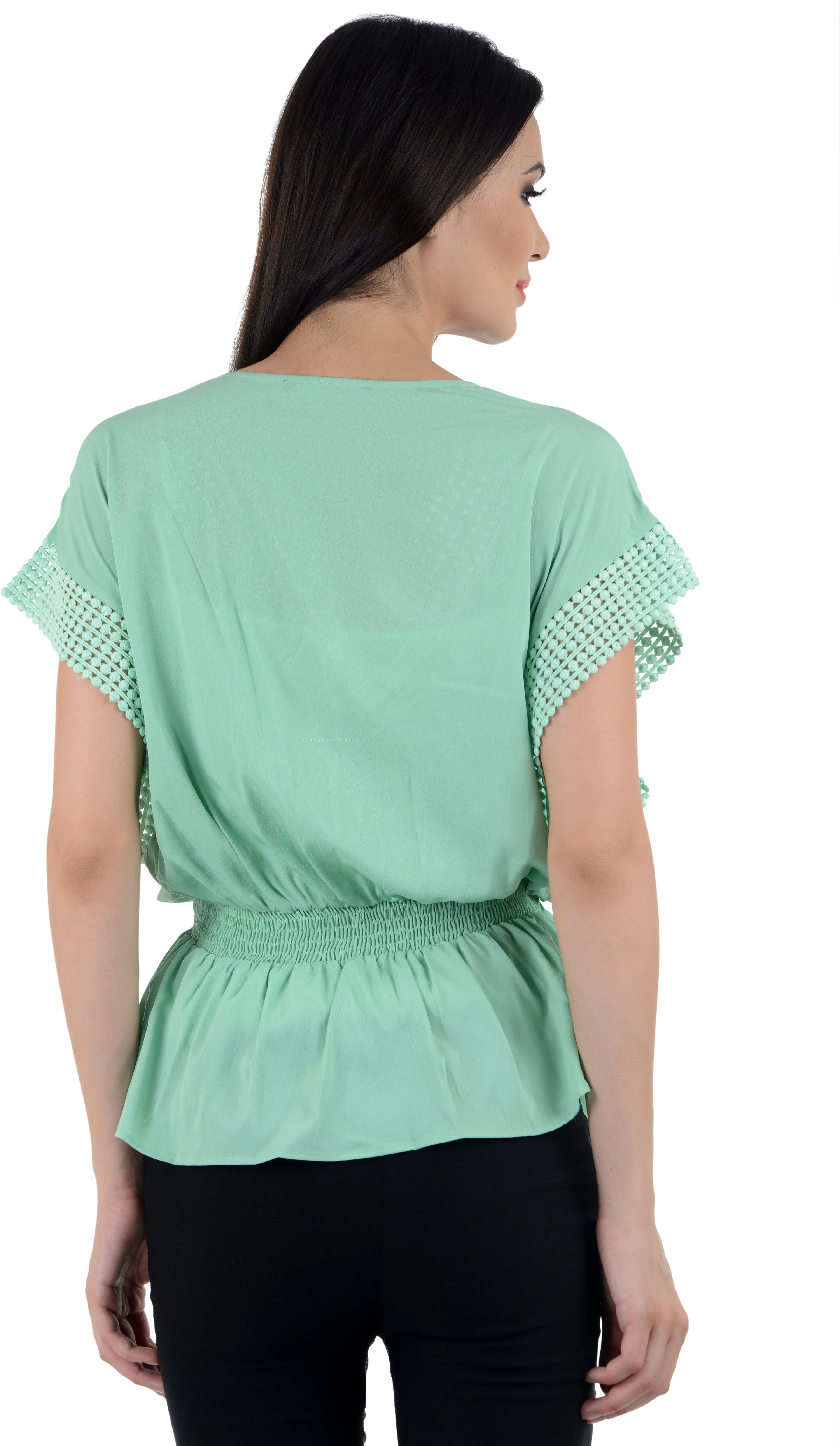F&S Casual, Party Short Sleeve Self Design Women's Top view 5