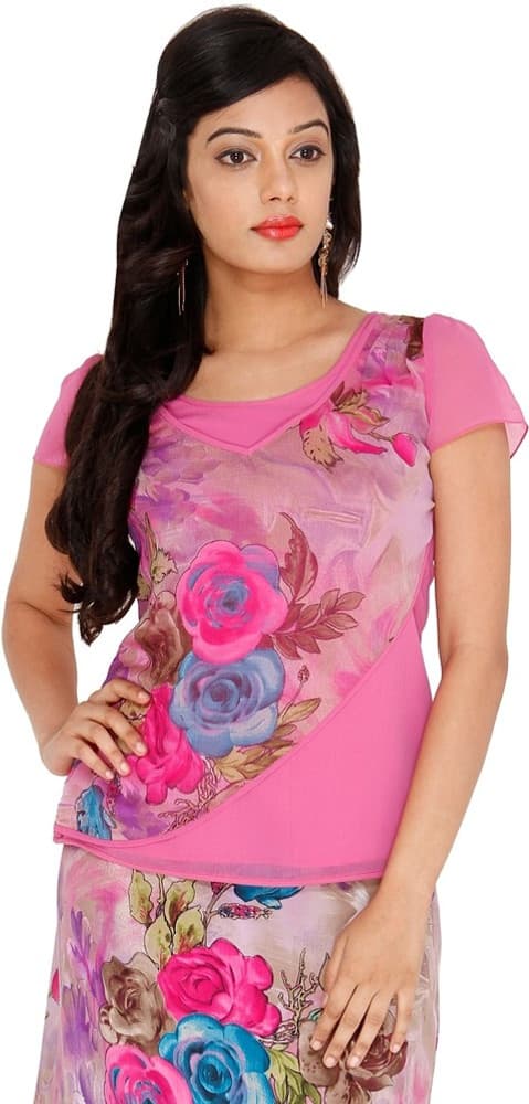Majori Casual, Festive, Party Short Sleeve Floral Print Women's Top