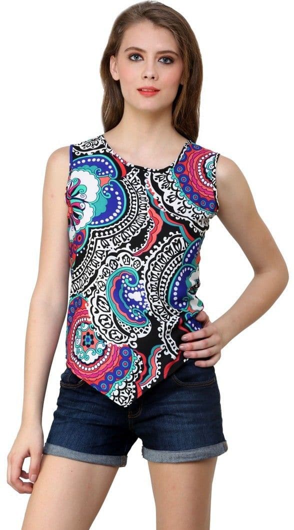 Shilpkala Casual Sleeveless Printed Women's Top