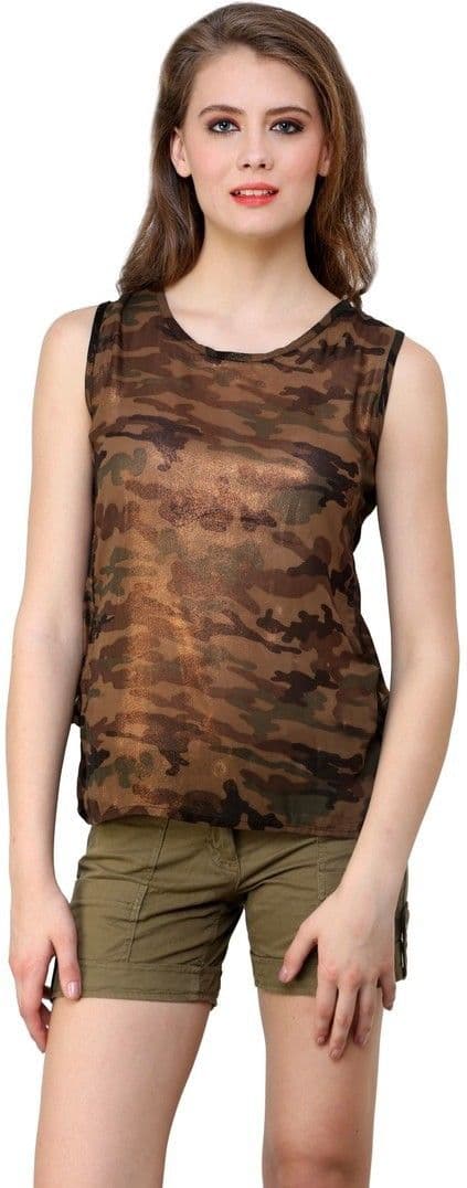 Shilpkala Casual Sleeveless Printed Women's Top