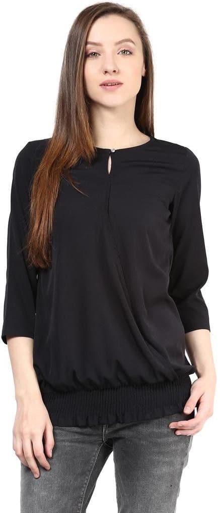 The Vanca Casual 3/4 Sleeve Solid Women's Top
