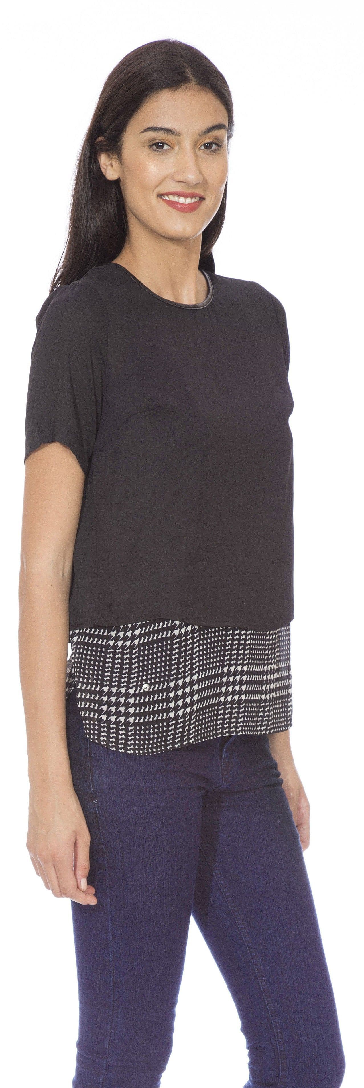 Wowww Casual Short Sleeve Solid Women's Top view 4
