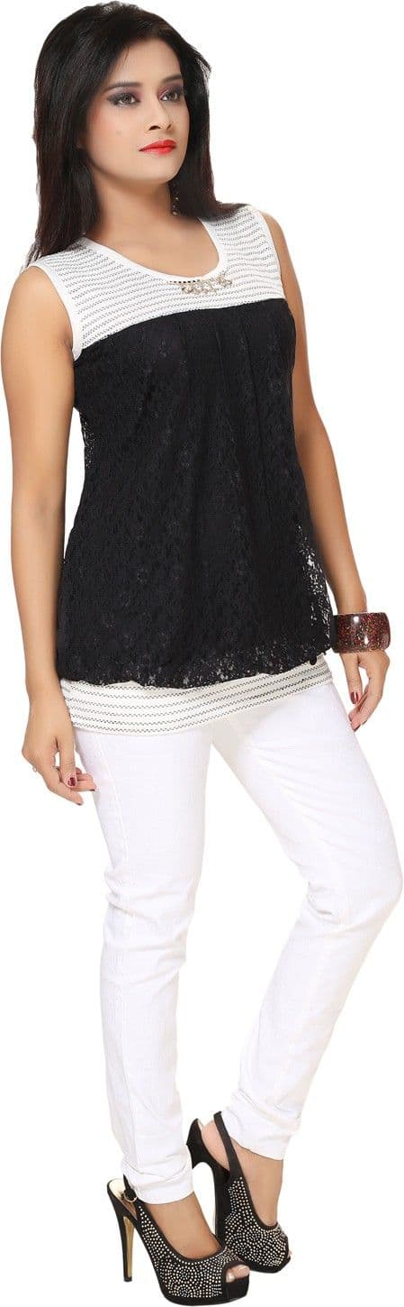 Kairaa Casual Sleeveless Embellished Women's Top view 3