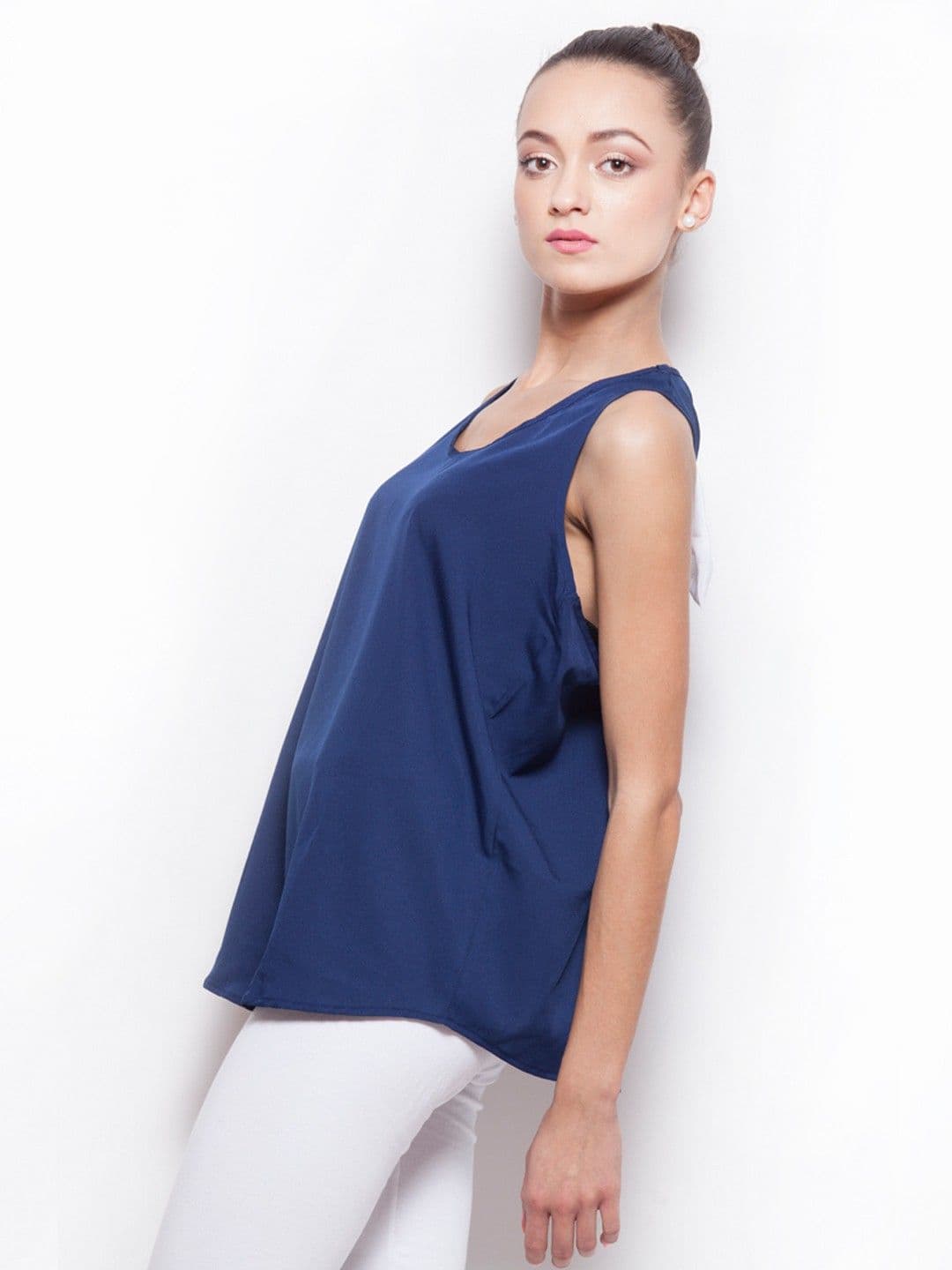Popnetic Casual Sleeveless Solid Women's Top view 2