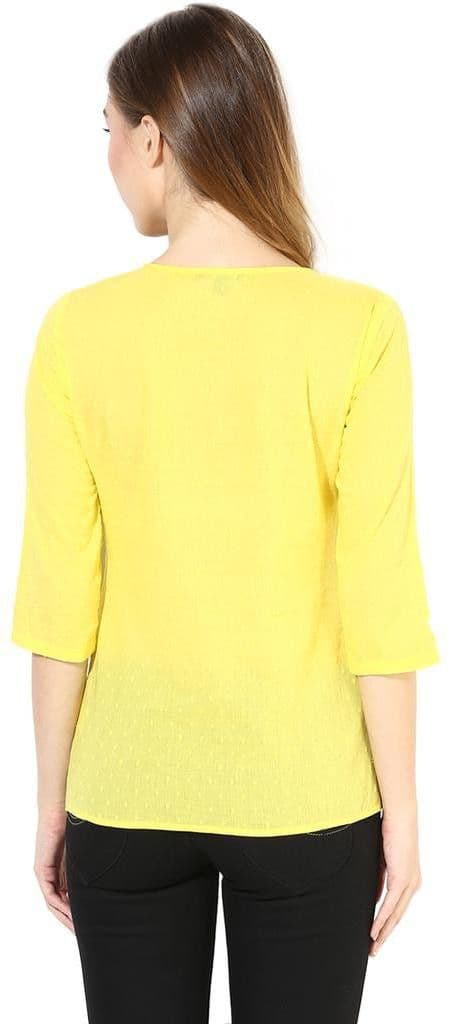 The Vanca Casual 3/4 Sleeve Polka Print Women's Top view 2