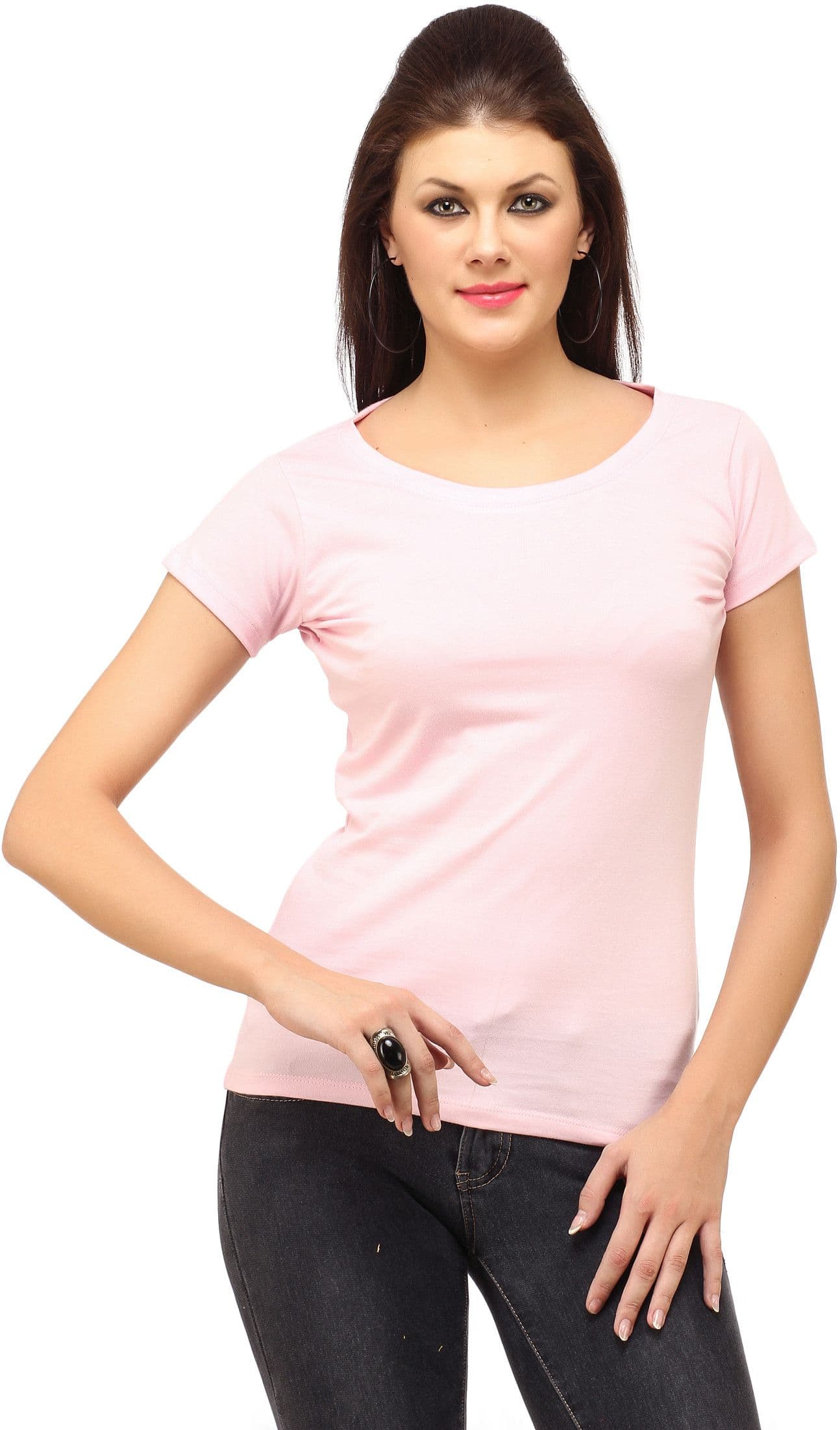 Cation Casual Short Sleeve Solid Women's Top