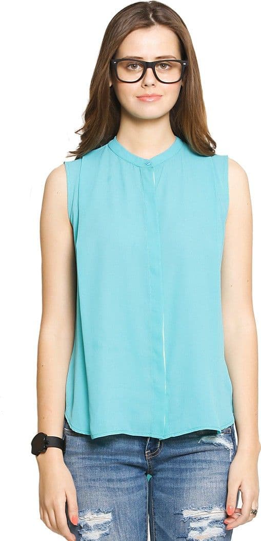 Zink London Casual Sleeveless Solid Women's Top view 2