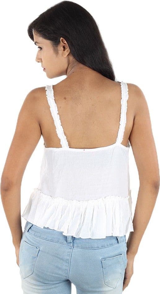 Megha Casual Sleeveless Self Design Women's Top view 4
