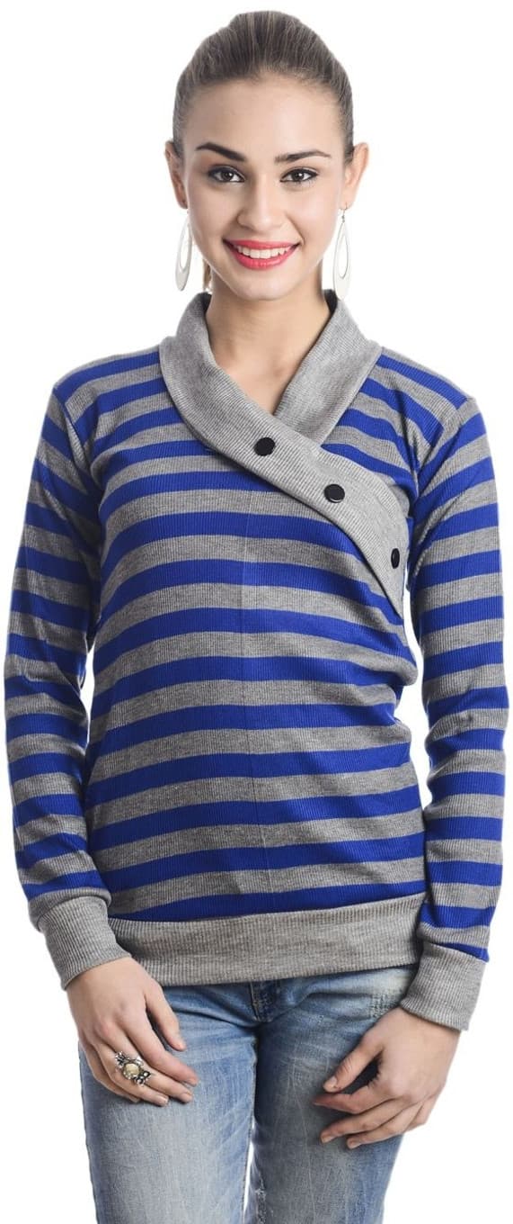 TeeMoods Casual Full Sleeve Striped Women's Top