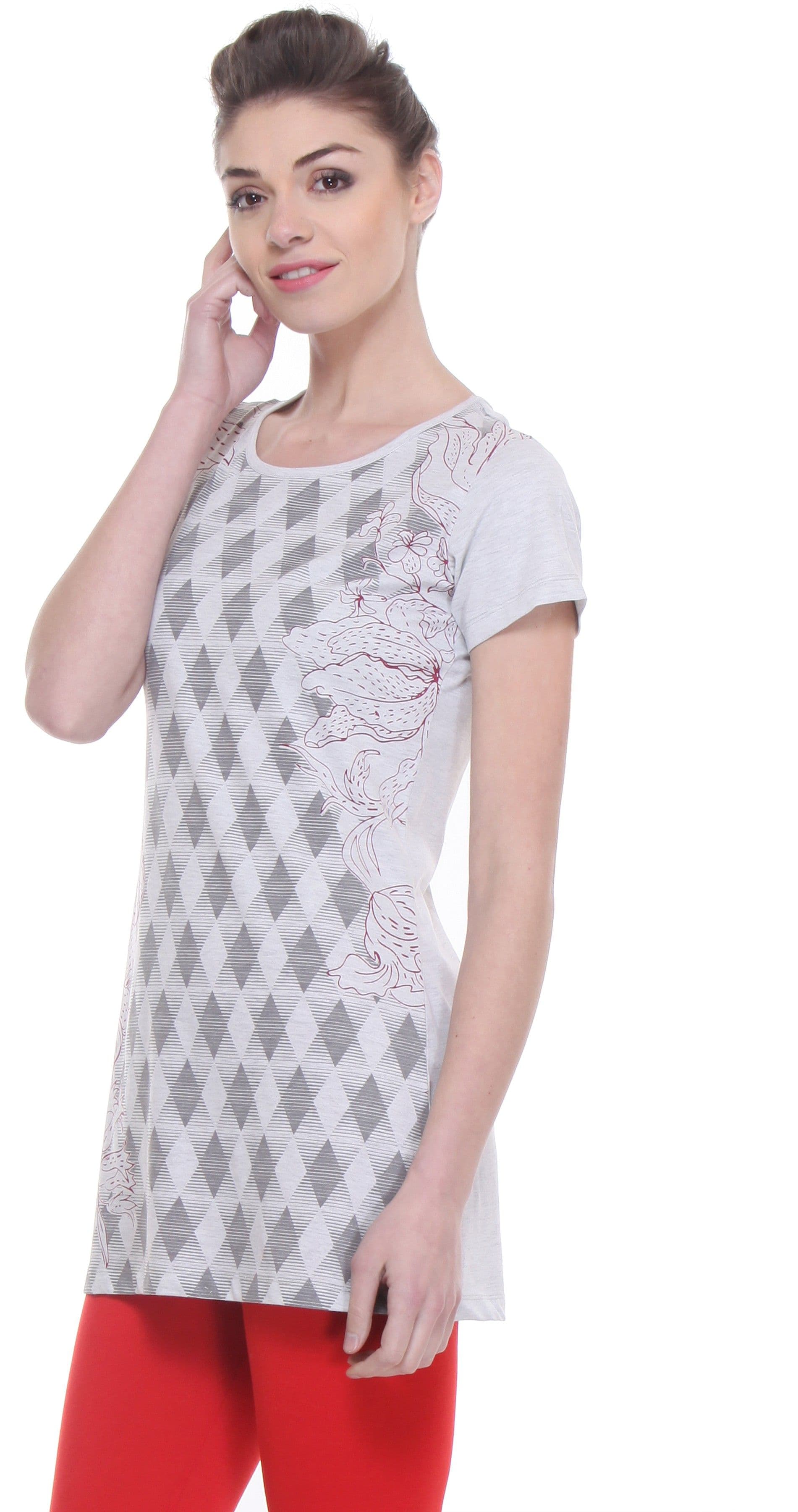 TAB91 Casual Short Sleeve Printed Women's Top view 3