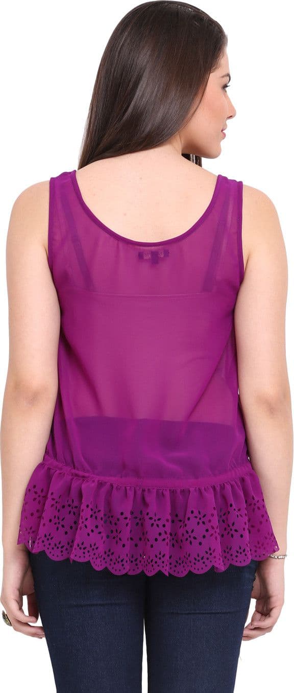 Palette Casual Sleeveless Solid Women's Top view 4