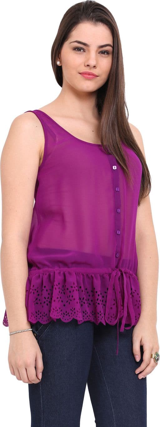 Palette Casual Sleeveless Solid Women's Top view 3