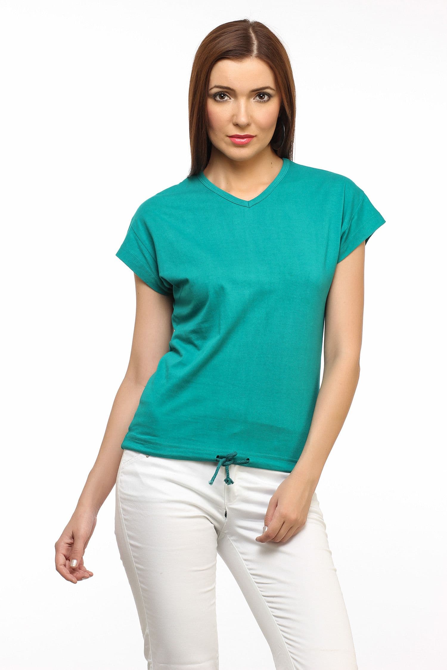 Cation Casual Short Sleeve Solid Women's Top