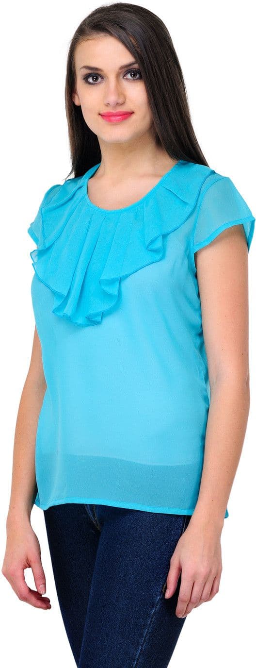 Stilestreet Casual Short Sleeve Solid Women's Top view 2