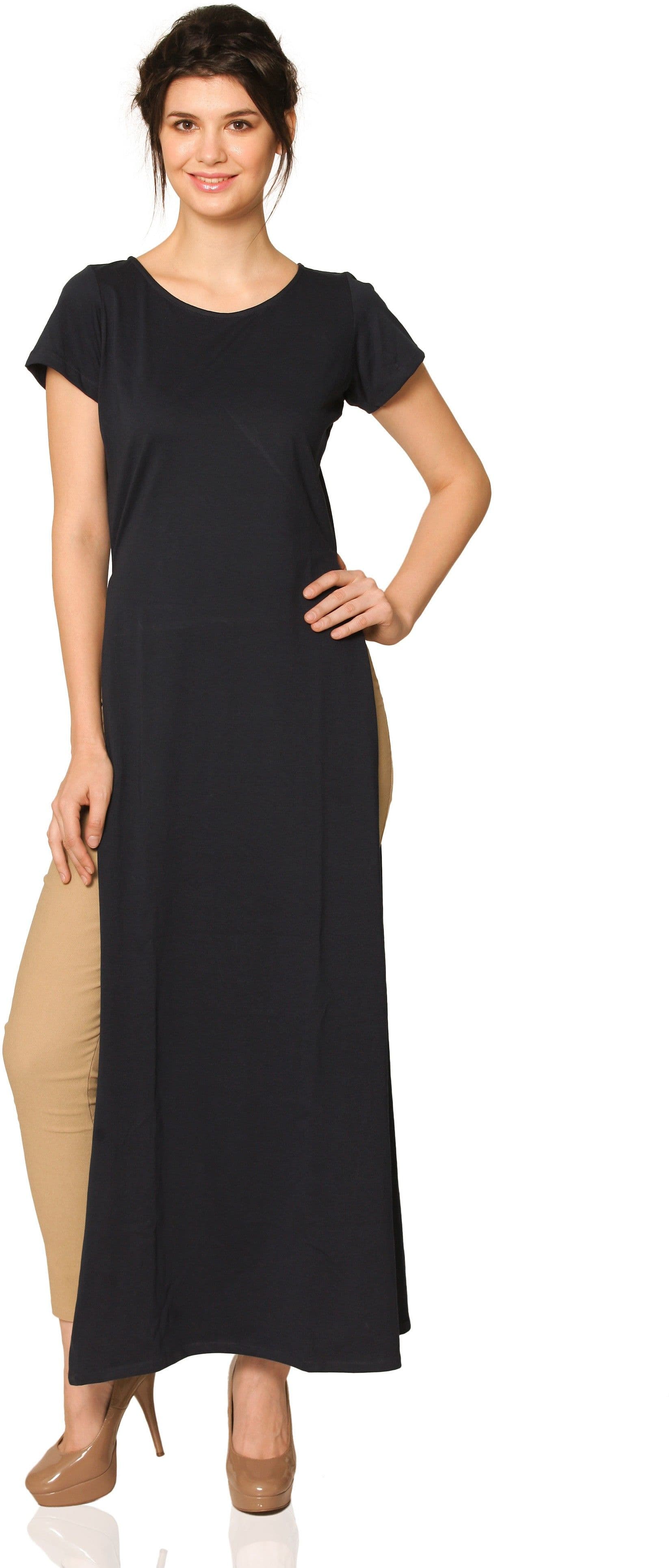 Unimod Casual Short Sleeve Solid Women's Top view 2