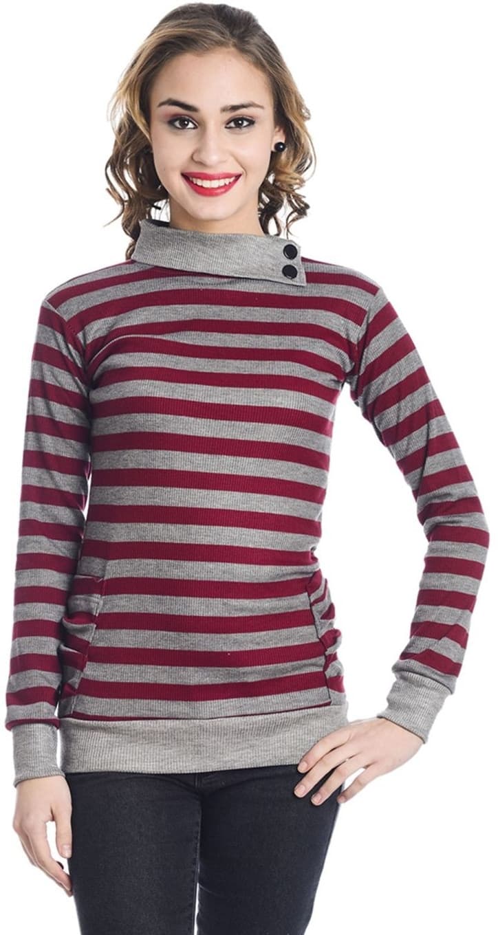TeeMoods Casual Full Sleeve Striped Women's Top