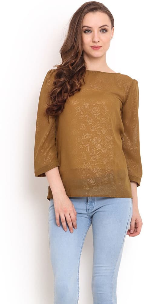 Trend Arrest Casual 3/4 Sleeve Solid Women's Top