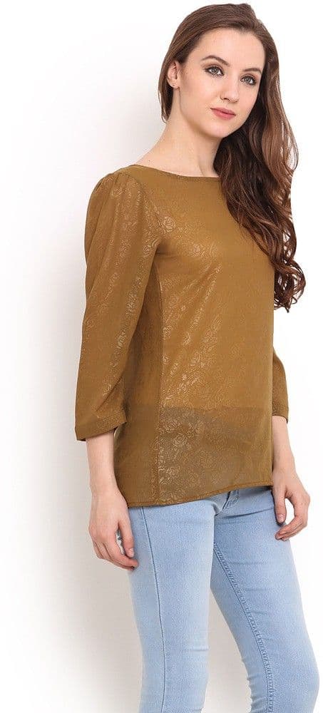 Trend Arrest Casual 3/4 Sleeve Solid Women's Top view 5