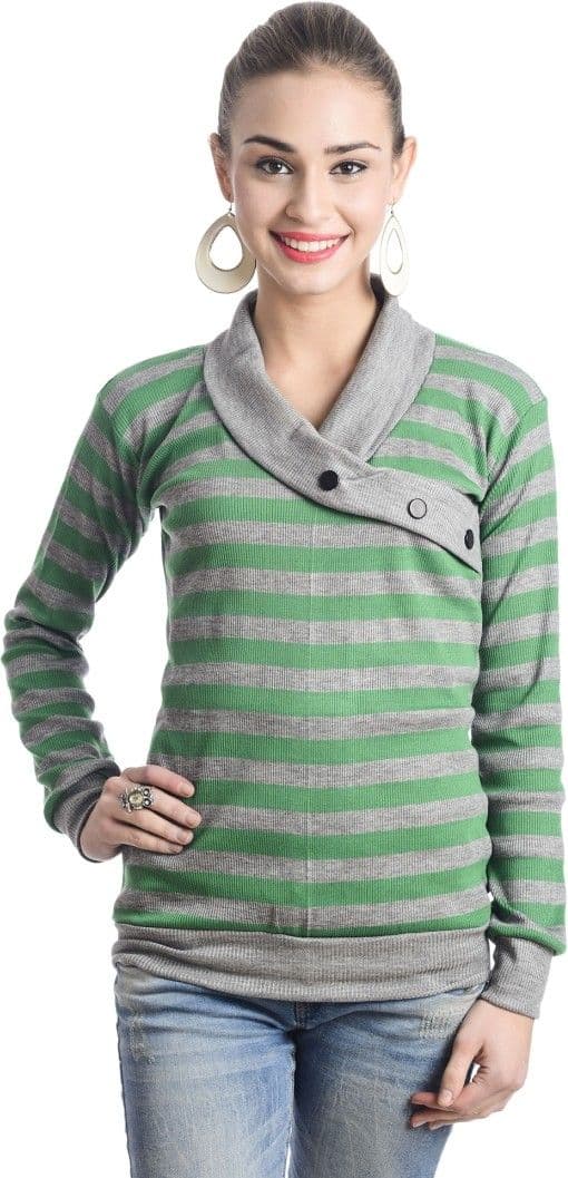 TeeMoods Casual Full Sleeve Striped Women's Top view 3