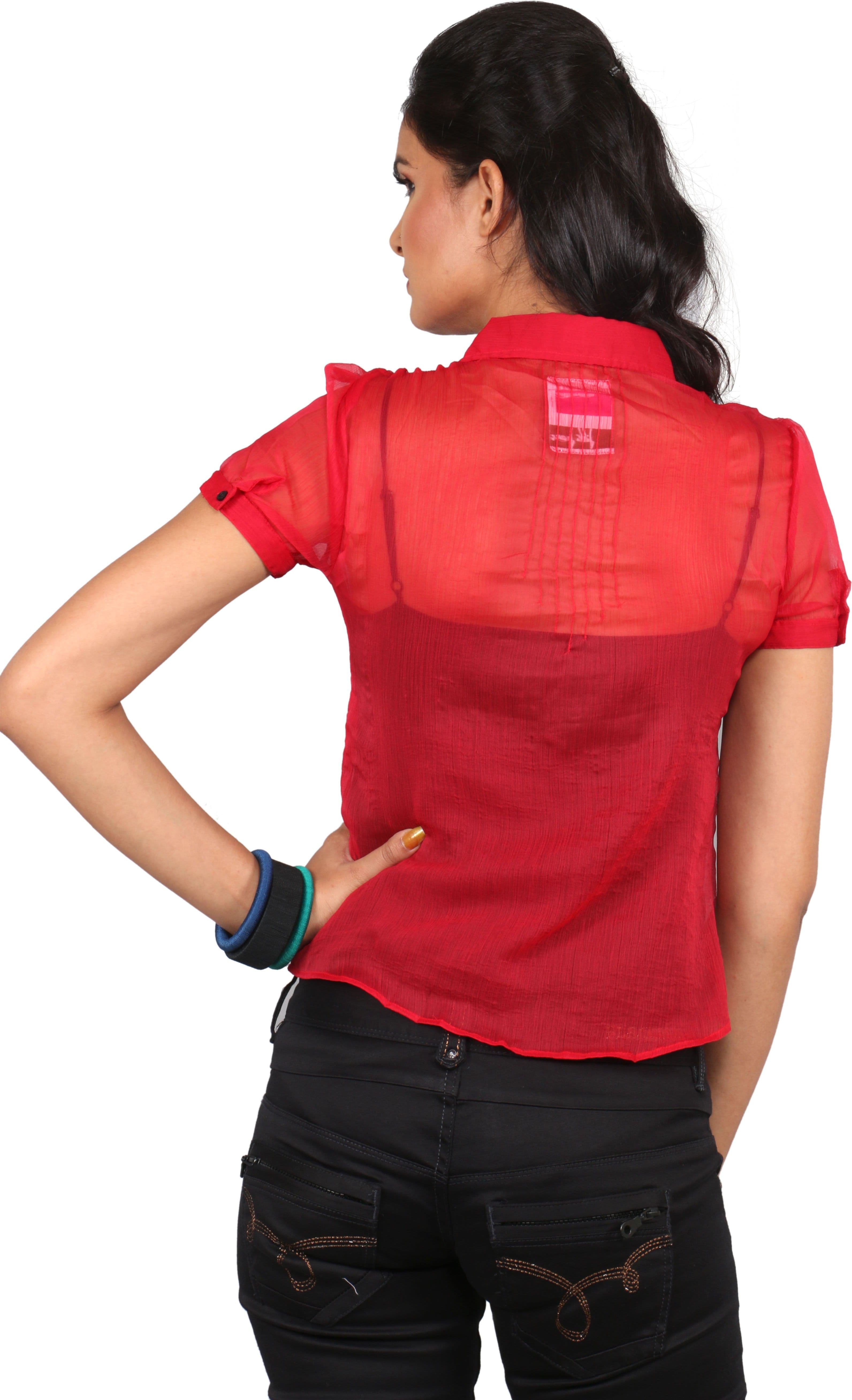 Blacksoul Casual Short Sleeve Solid Women's Top view 3