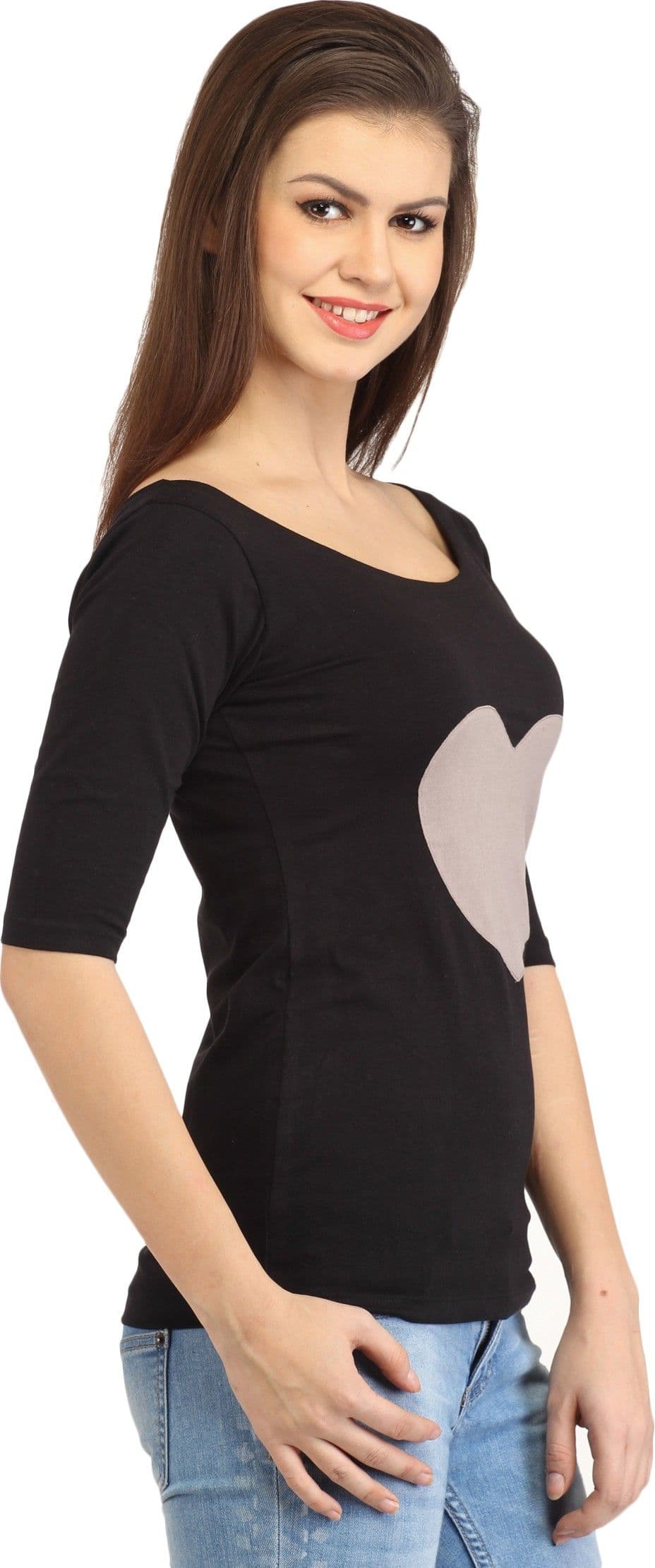 Cation Casual 3/4 Sleeve Solid Women's Top view 3