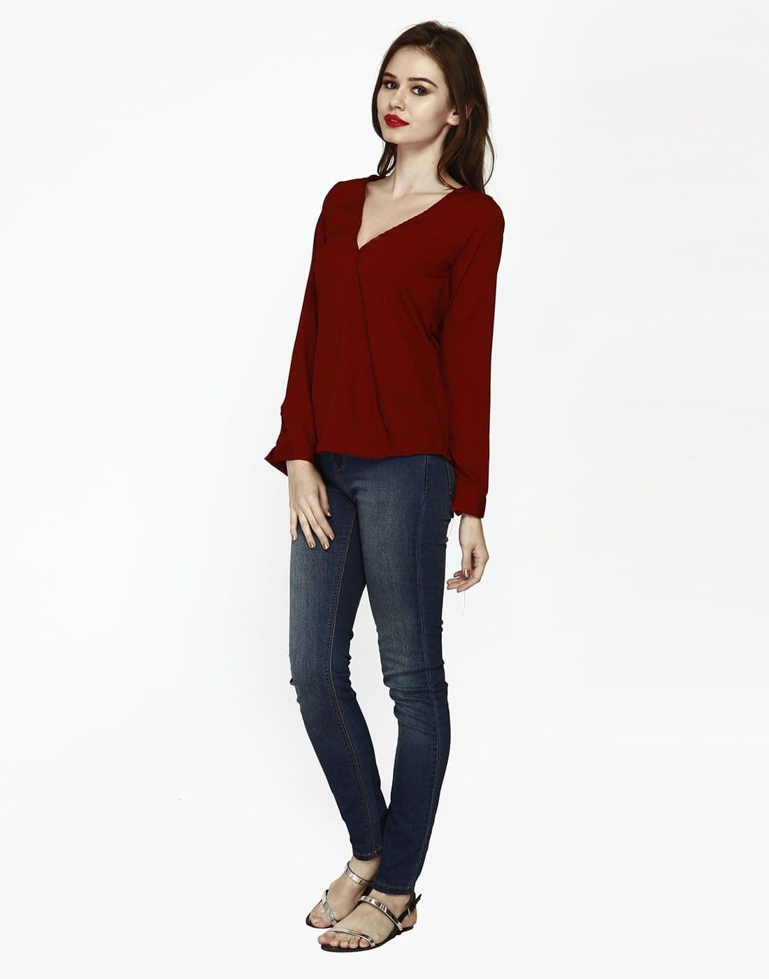 FabAlley Casual Full Sleeve Solid Women's Top view 3