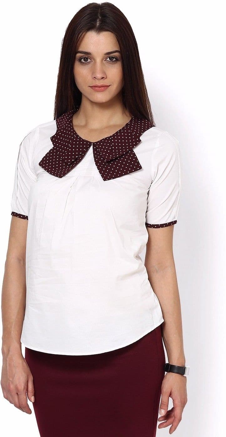 Kaaryah Formal Short Sleeve Solid Women's Top