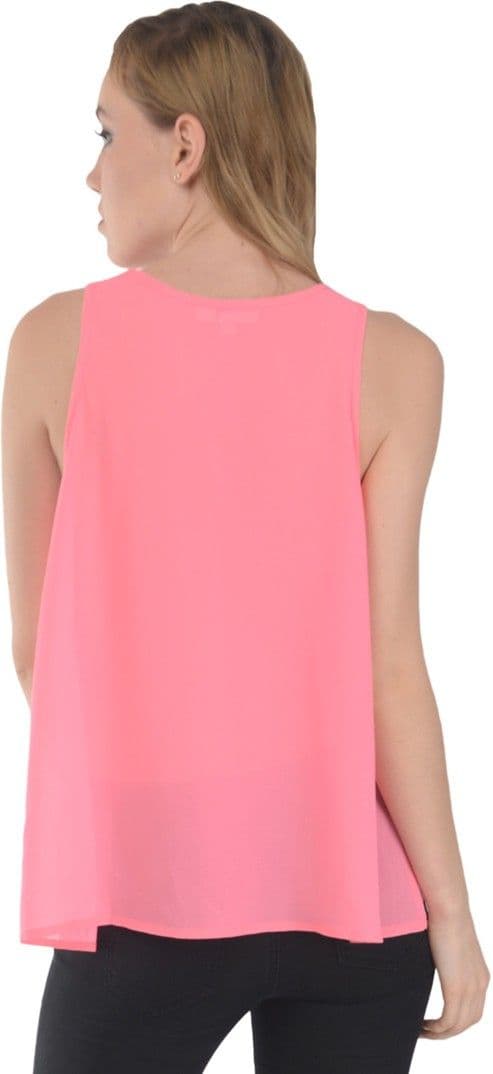 Trend Notes Casual Sleeveless Solid Women's Pink Top view 5