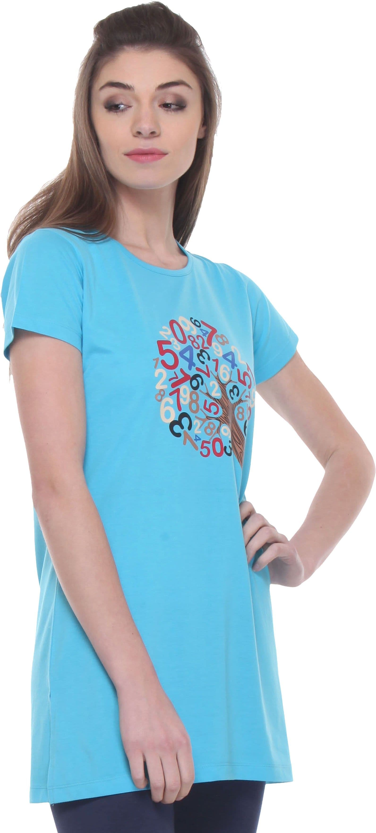 TAB91 Casual Short Sleeve Printed Women's Top view 3