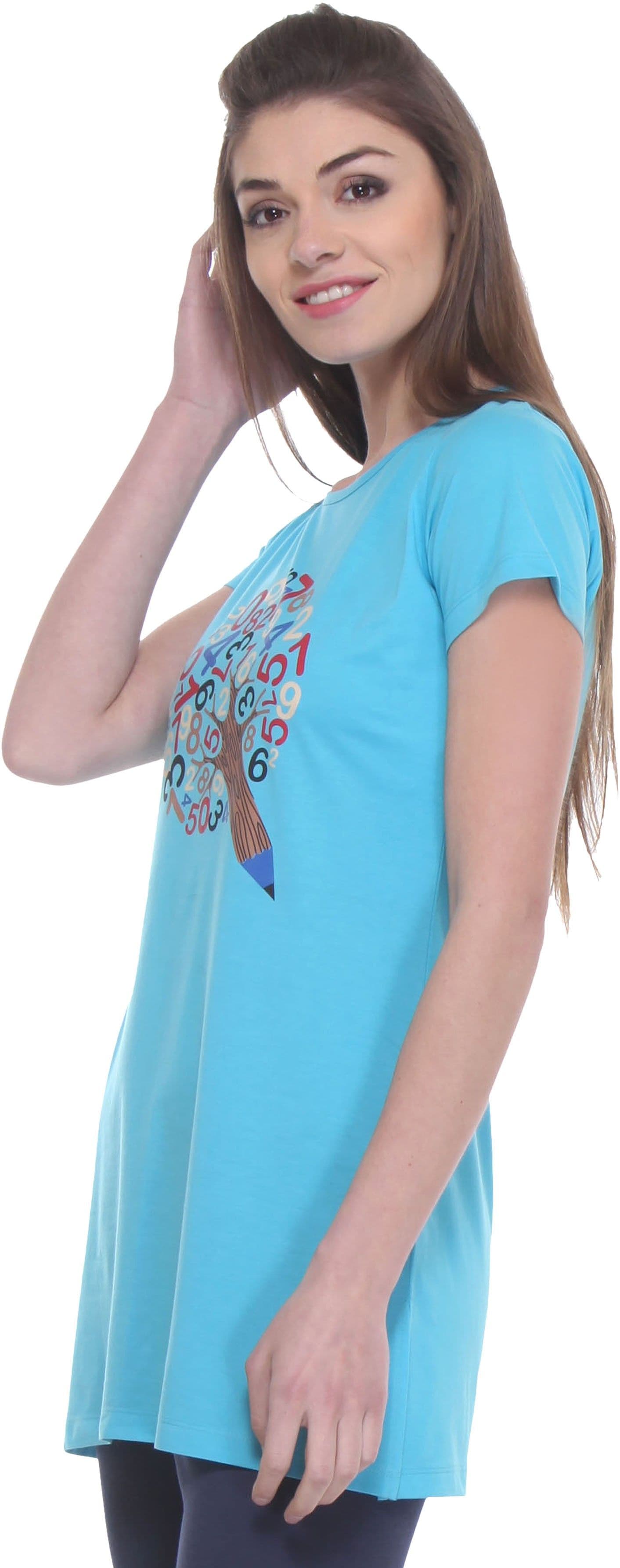 TAB91 Casual Short Sleeve Printed Women's Top view 4