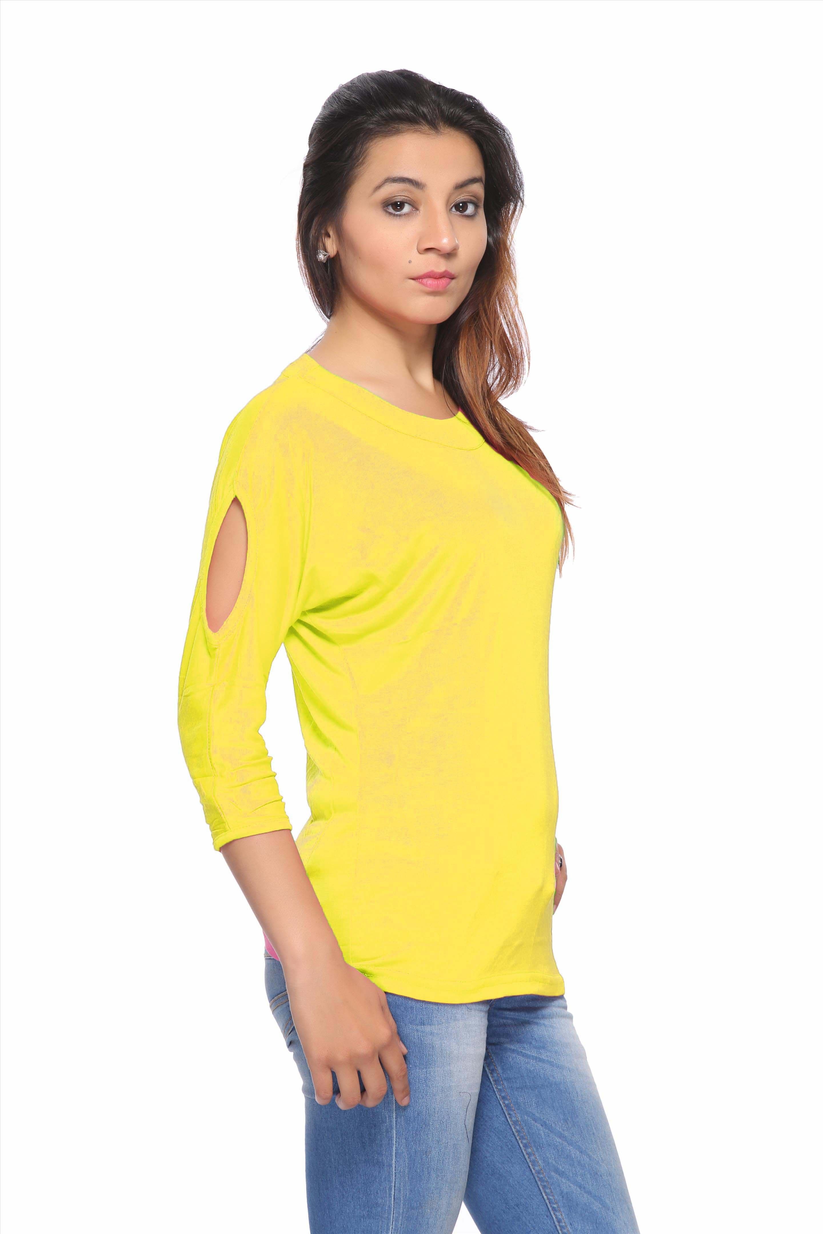 Fabpoppy Casual 3/4 Sleeve Solid Women's Top view 3