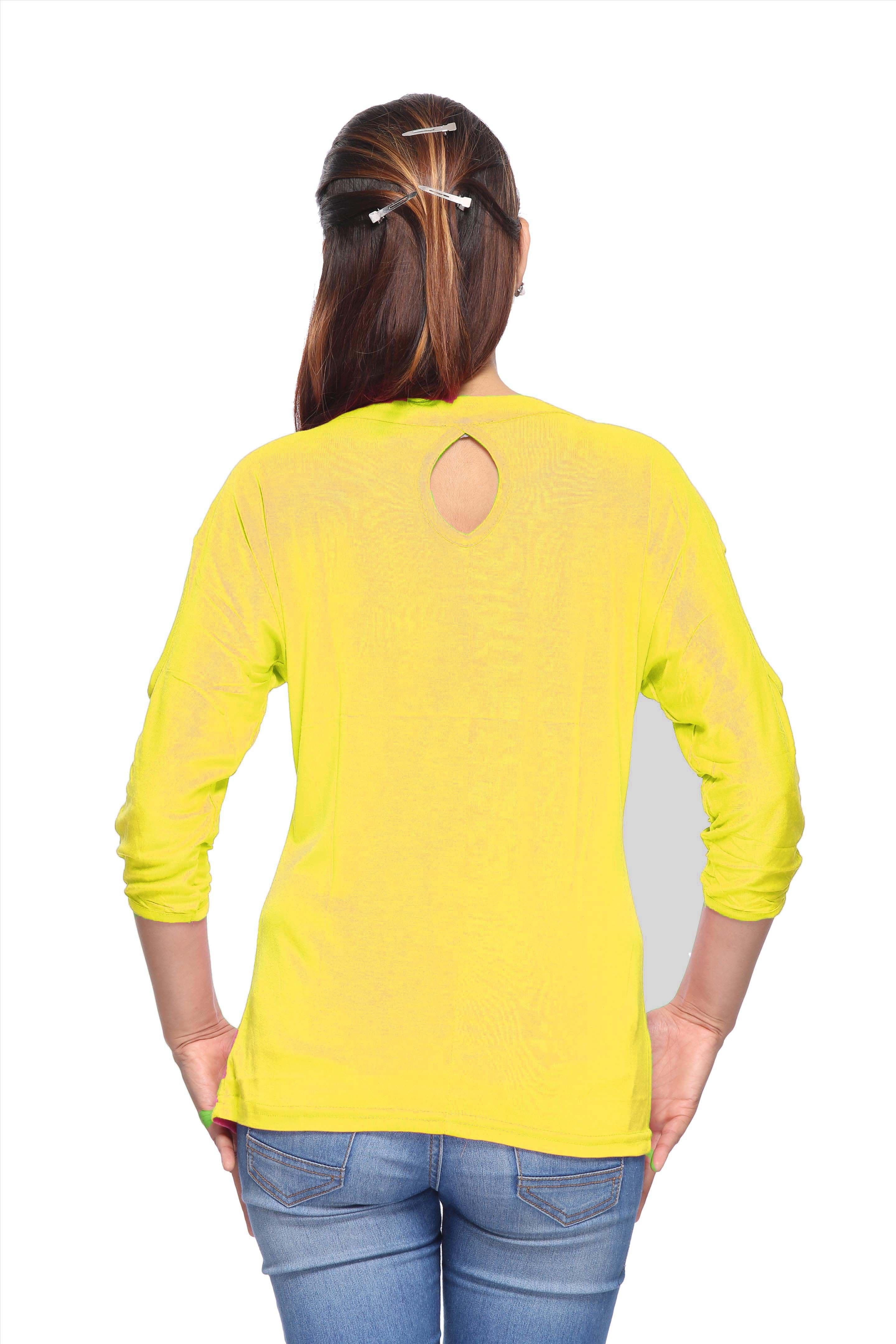 Fabpoppy Casual 3/4 Sleeve Solid Women's Top view 4