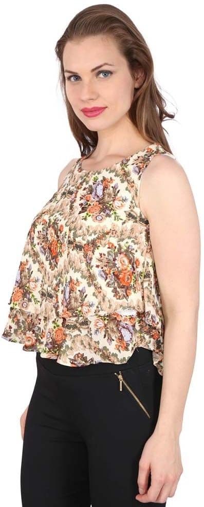 Tenn Casual, Party Sleeveless Floral Print Women's Top view 2