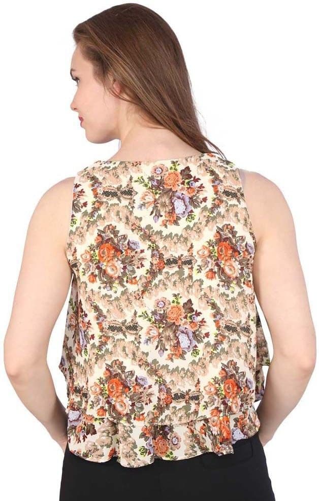Tenn Casual, Party Sleeveless Floral Print Women's Top view 3