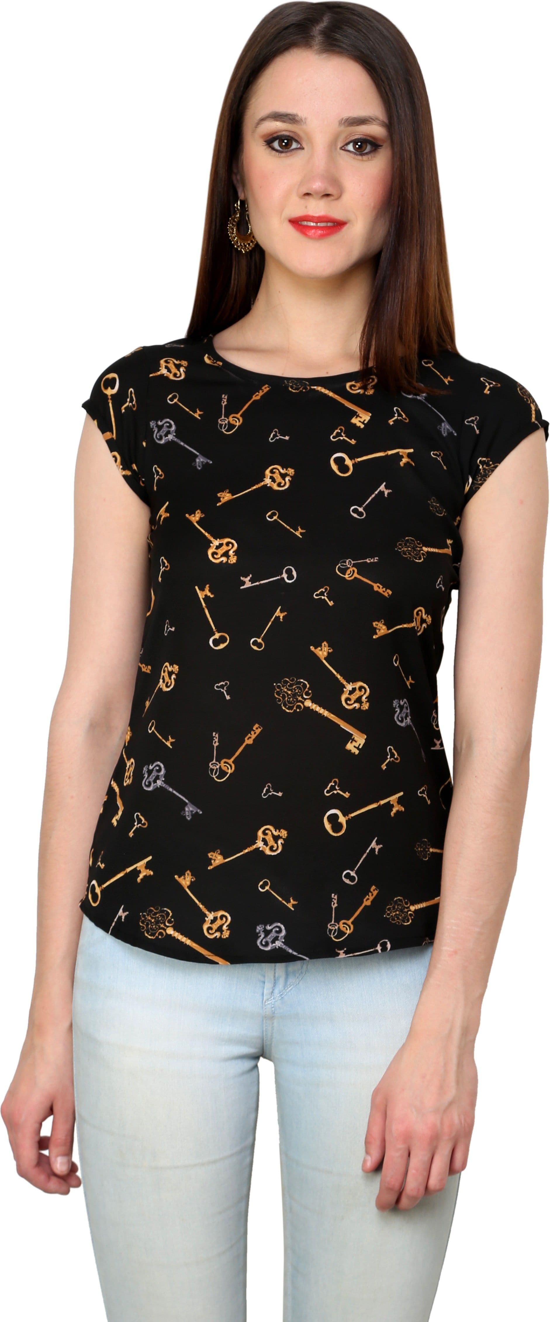 Shilpkala Casual Short Sleeve Printed Women's Top