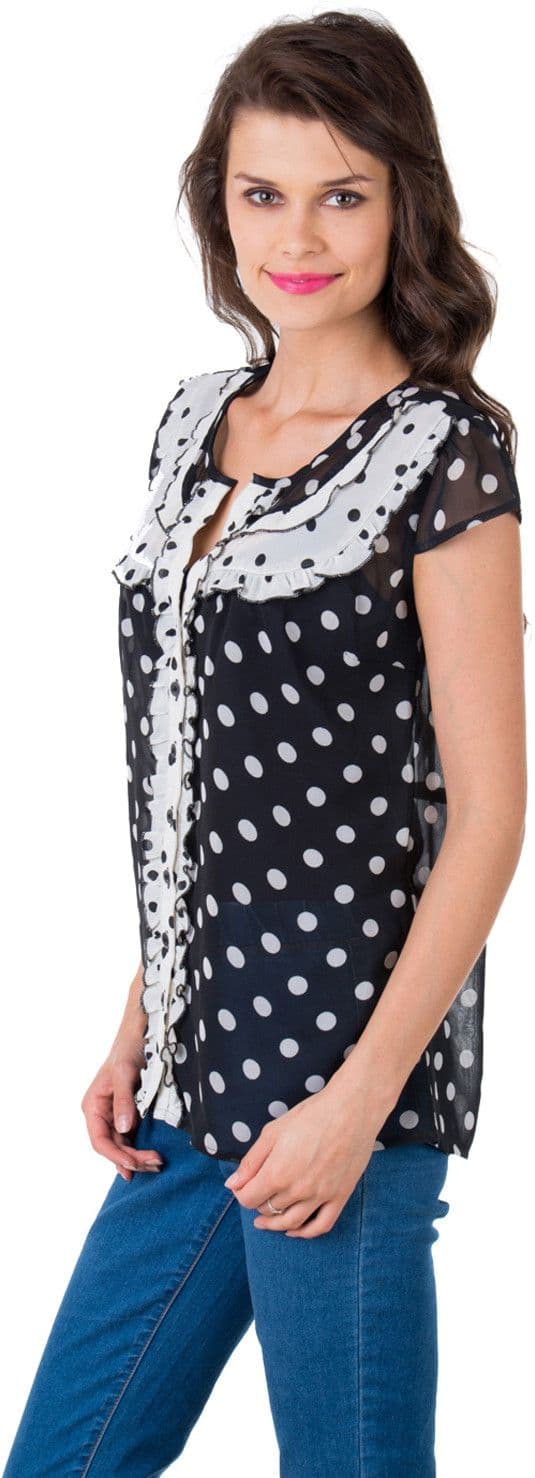 Gypsy Soul Casual Short Sleeve Polka Print Women's Top view 4