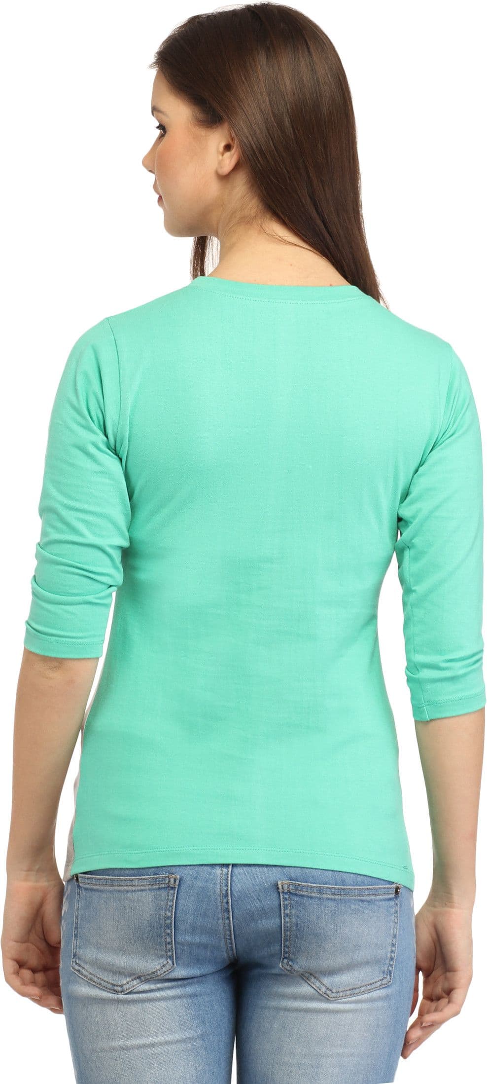 Cation Casual 3/4 Sleeve Solid Women's Top view 4