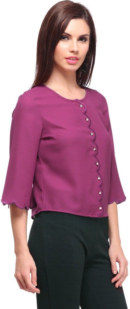 Nineteen Casual Bell Sleeve Solid Women's Top view 3