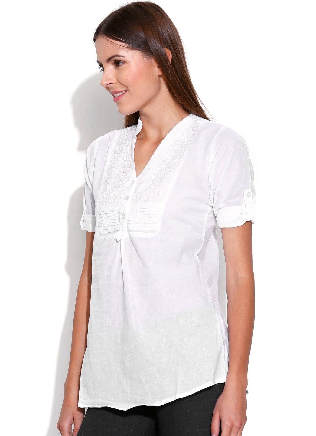 Shopaholic Casual 3/4 Sleeve Solid Women's Top view 3