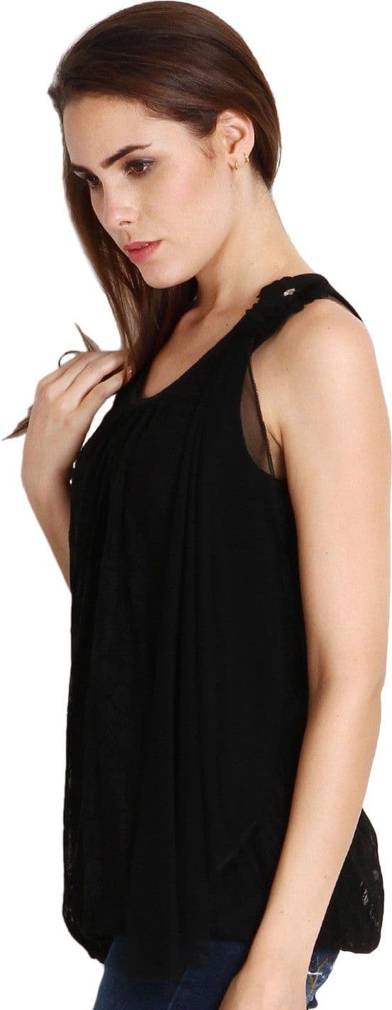 Soie Casual Sleeveless Solid Women's Top view 4