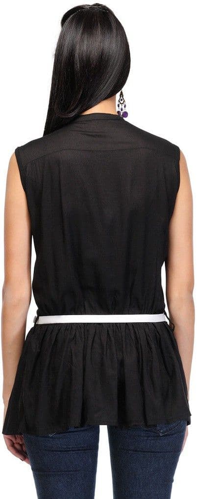 esoft Casual Sleeveless Solid Women's Top view 4